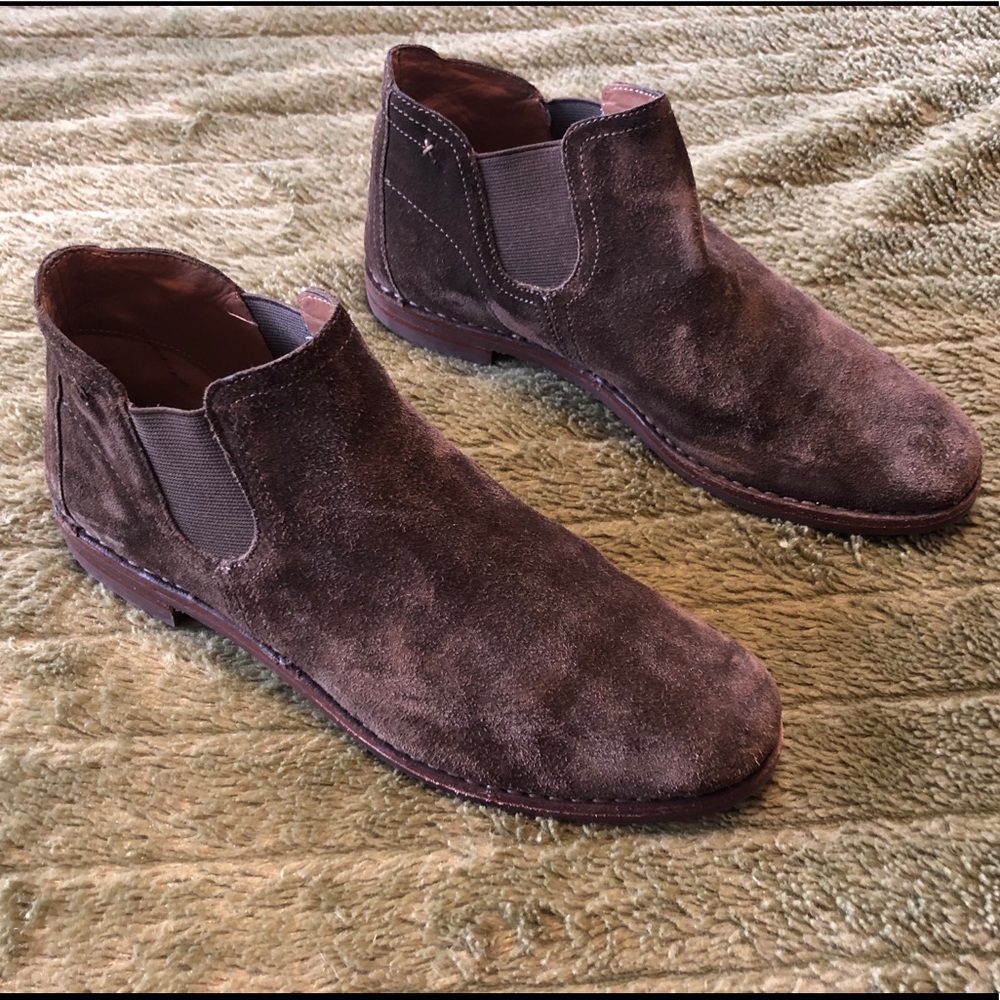 Trask Allison Suede Chelsea Booties in Chestnut